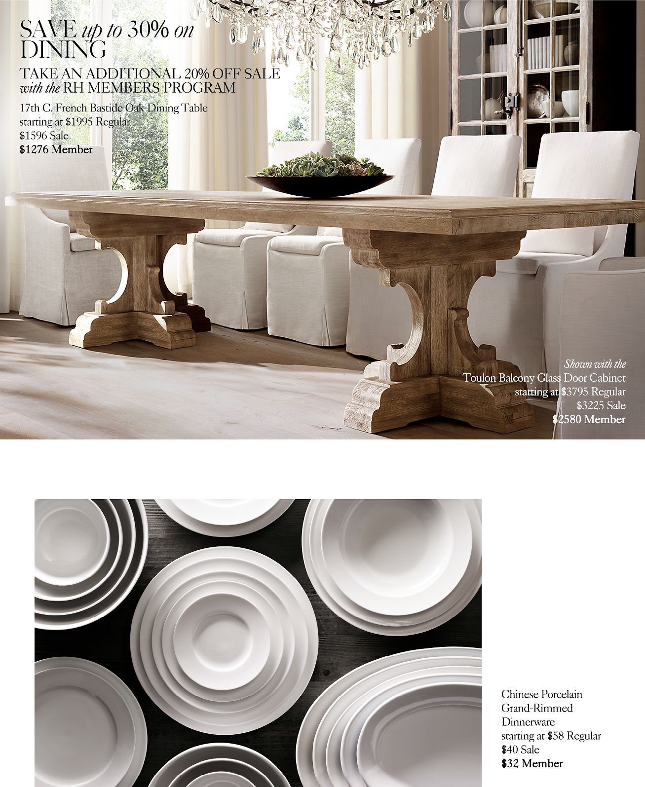 Restoration Hardware The Fall Clearance Sale. Save Up to 50 on