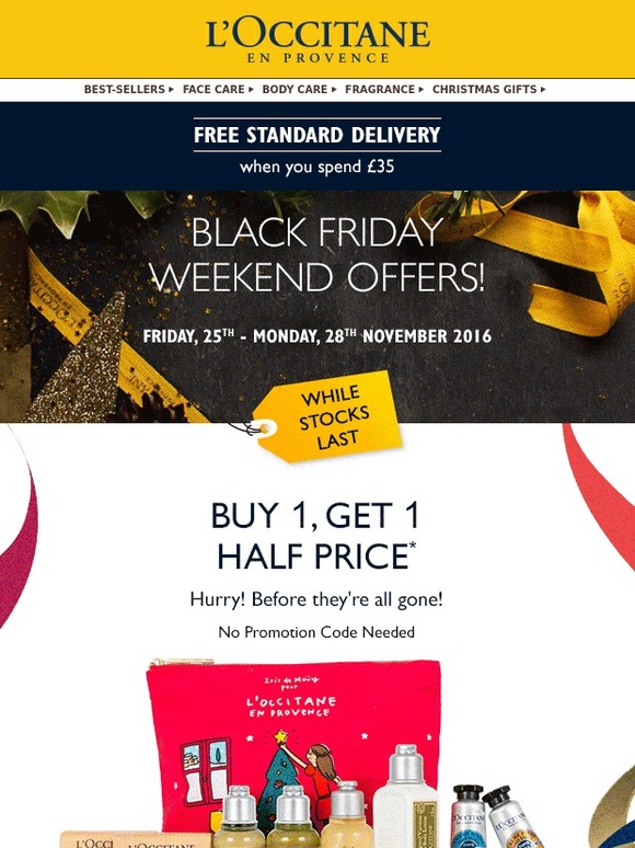 L Occitane Black Friday Exclusives Buy 1 Get 1 Half Price Milled