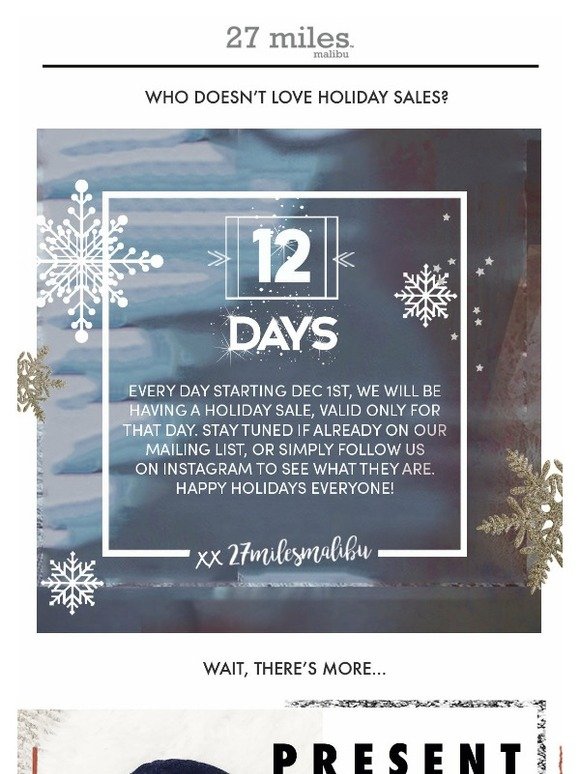 GET READY FOR OUR 12 DAYS OF HOLIDAY SALE  ❄ ⛄