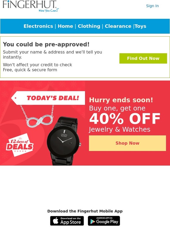 Fingerhut Fingerhut FINAL HOURS Jewelry & Watches Buy one, get