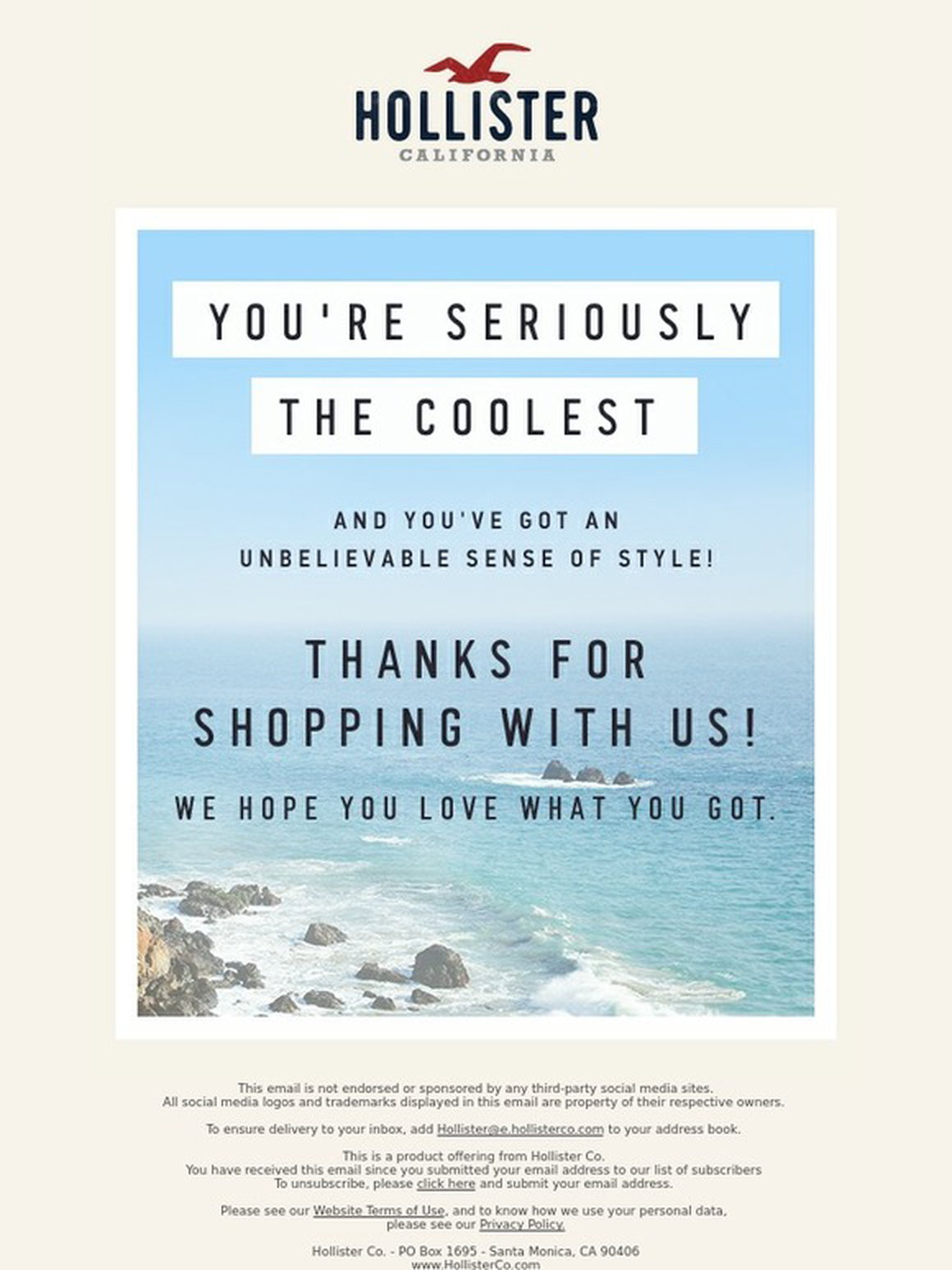 Hollister: Hey, thanks! | Milled