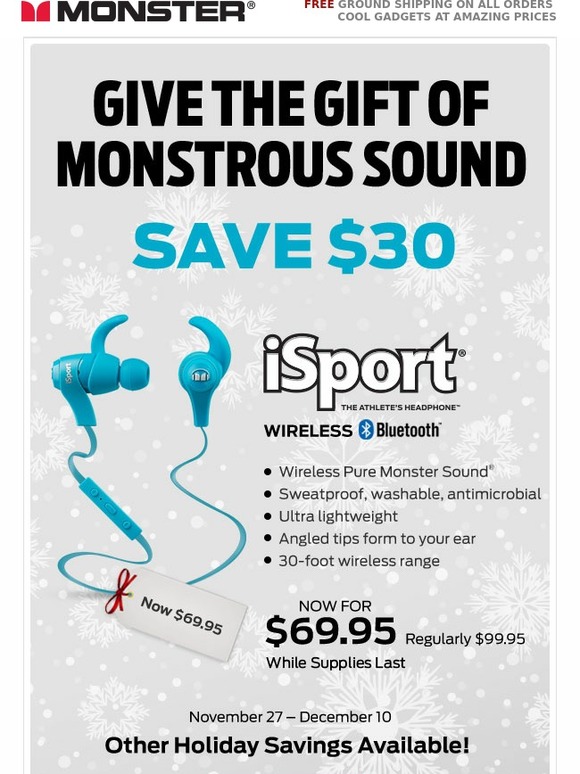 2 Days Left to Get HUGE SAVINGS on iSport Headphones + FREE SHIPPING!