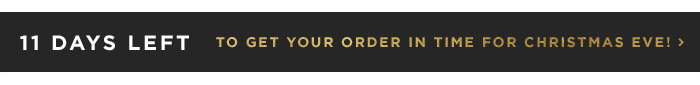 11 DAYS LEFT TO GET YOUR ORDER IN TIME FOR CHRISTMAS EVE >