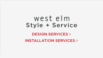 west elm design lab. Free design services + installation services from $129