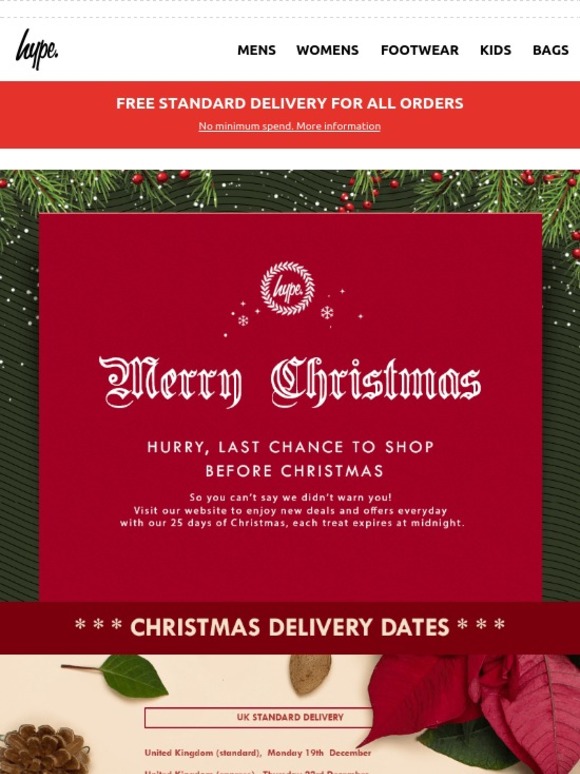 Hype Just in time for Christmas? Here's our delivery cut off times... Milled