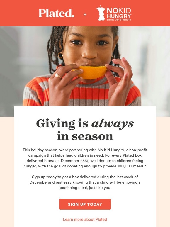 Help us feed hungry children in need this holiday.