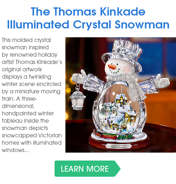 the thomas kinkade illuminated crystal snowman