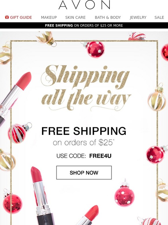 Avon Free Shipping Code SHIP25 - Beauty, Makeup and More