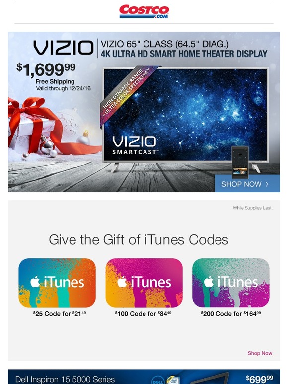 Costco Save on Electronics, Gift Cards, Event Tickets and More on