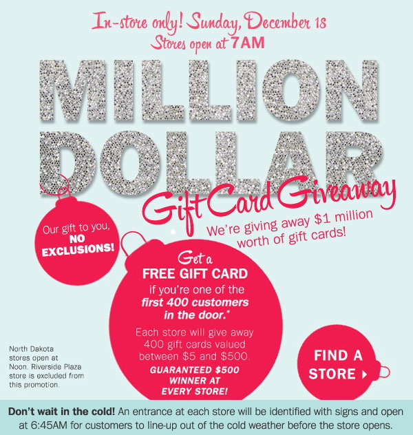 Bonton Million Dollar Gift Card Giveaway • InStore Tomorrow! Milled