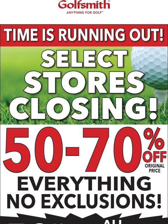 All Golf Balls & New Clubs Now Half Price!--Everything Must Go!