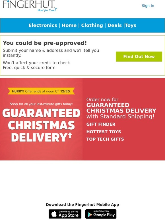 Fingerhut Fingerhut Order today for Guaranteed Christmas Delivery