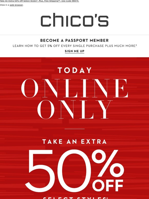 Chico's Final Hours...Extra 50 Off Sale Milled