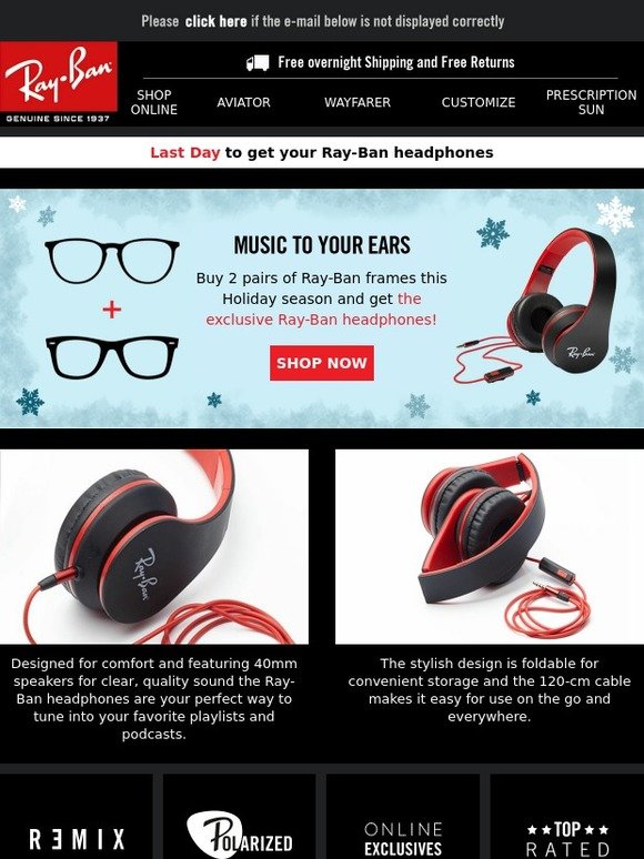 ray ban headphones price