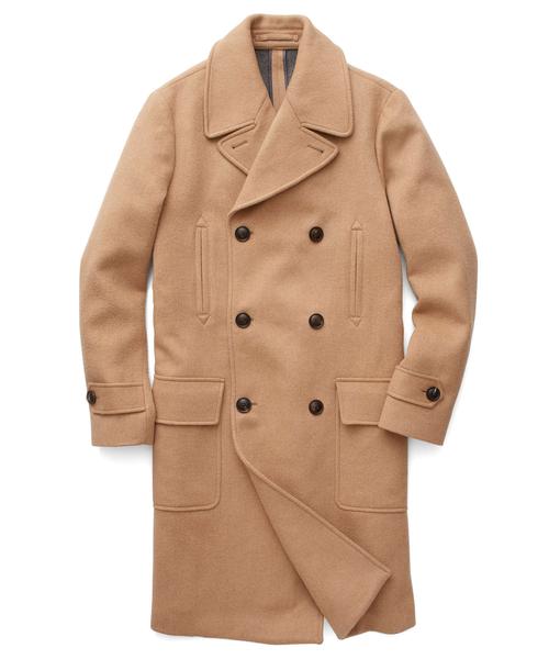CAMEL DOUBLE BREASTED OFFICER COAT