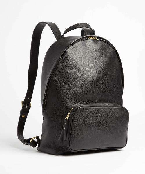 LOTUFF BLACK LEATHER BACKPACK