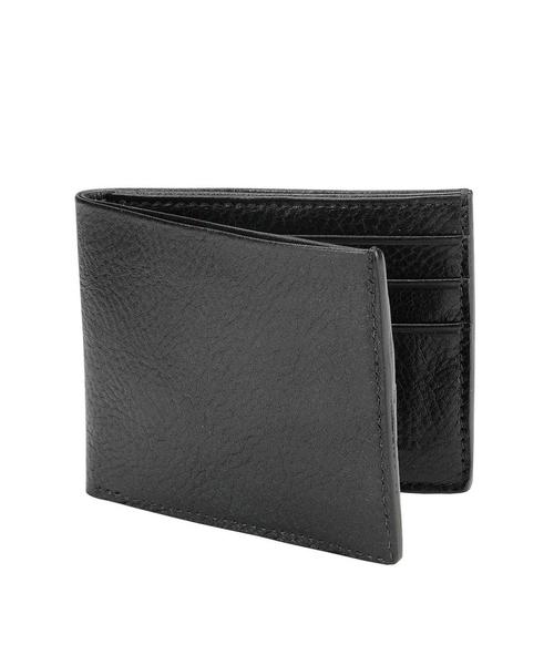 LOTUFF BLACK LEATHER BIFOLD WALLET