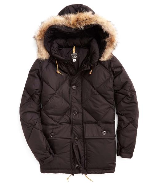 ROCKY MOUNTAIN FEATHERBED NYLON QUILTED HOODED PARKA IN BLACK