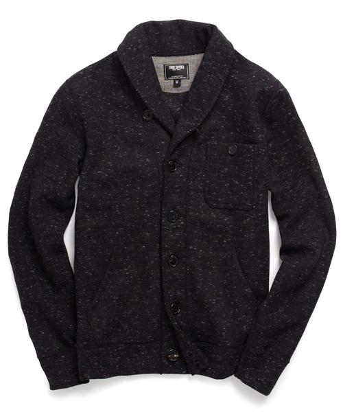 SHAWL KNIT CARDIGAN IN BLACK