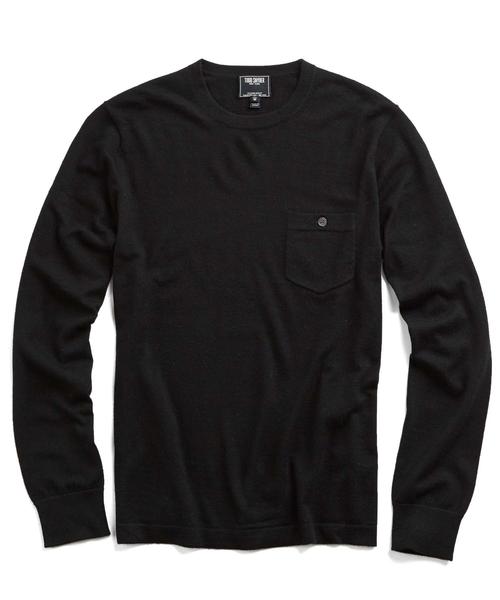 CASHMERE T-SHIRT SWEATER IN BLACK
