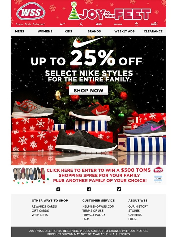 Save Up to 25% off Select Nike Styles