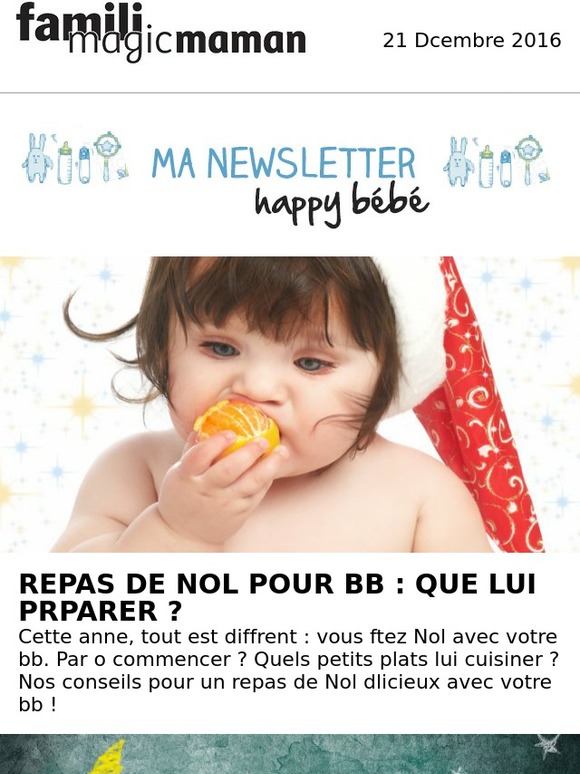 Magicmaman Des Idees De Repas De Noel Pour Bebe Milled