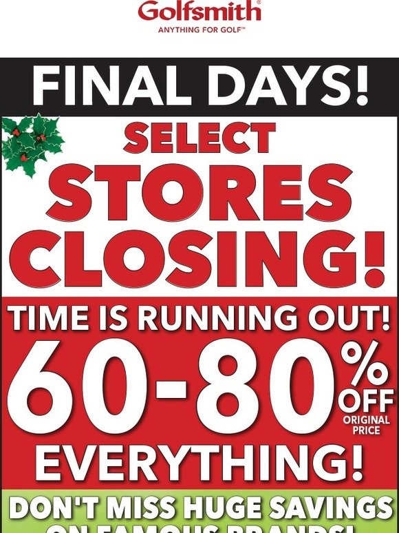 Final Days to Save!--Don’t Miss Amazing Discounts on Everything!