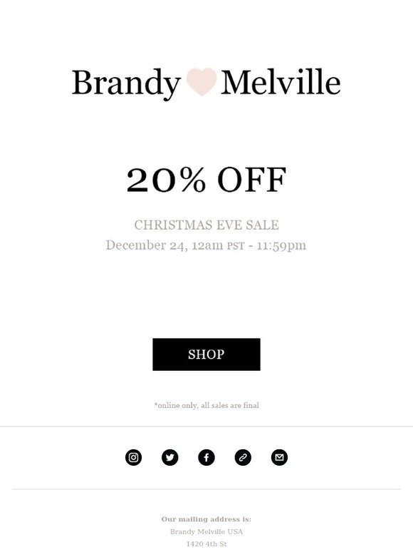 Brandy 💝 Melville Christmas Eve Sale!  🎄
