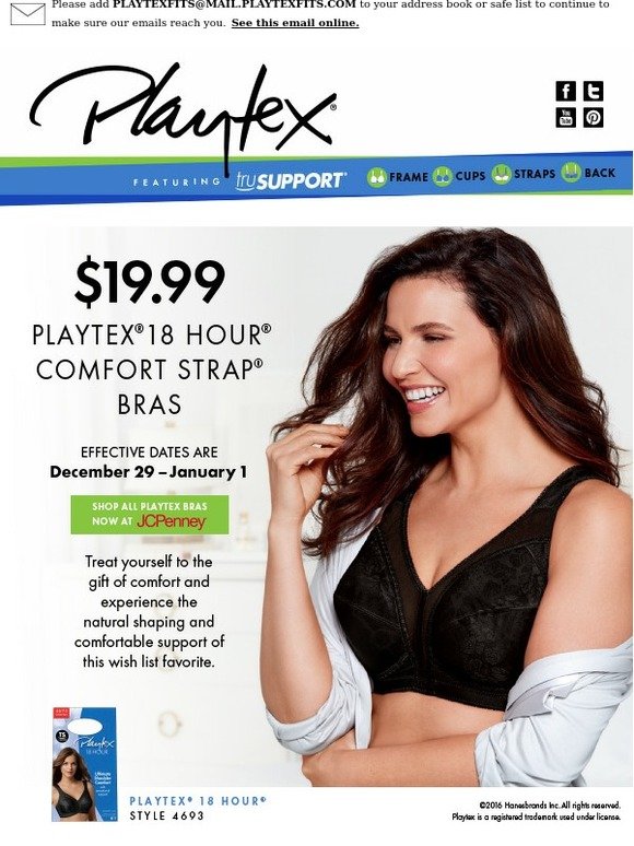 Playtex 18-Hour Original Comfort Strap Wirefree Bra Style 4608
