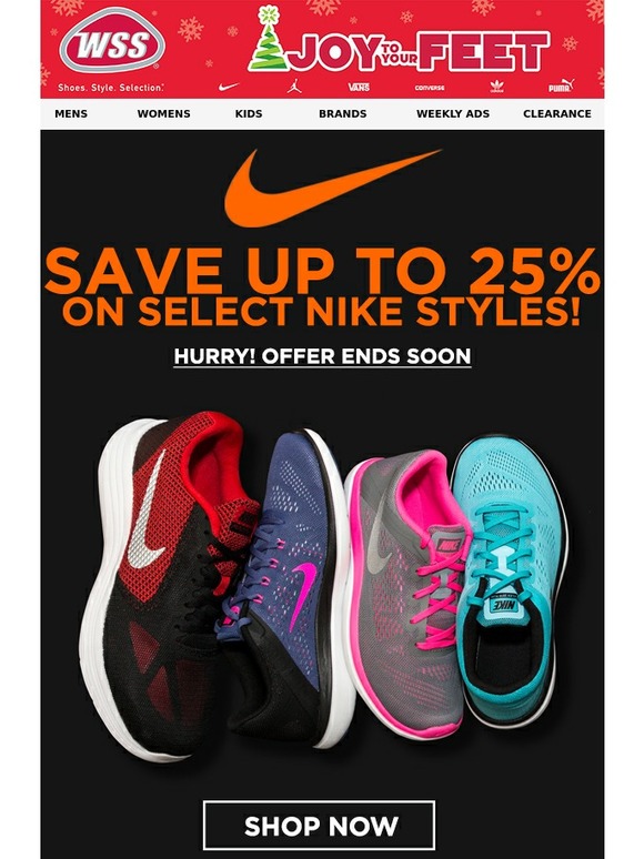 Save Up to 25% on Select Nike Styles!