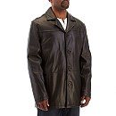 Button-Front Leather Coat - Tall