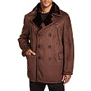 Double Breasted Faux Shearling Peacoat