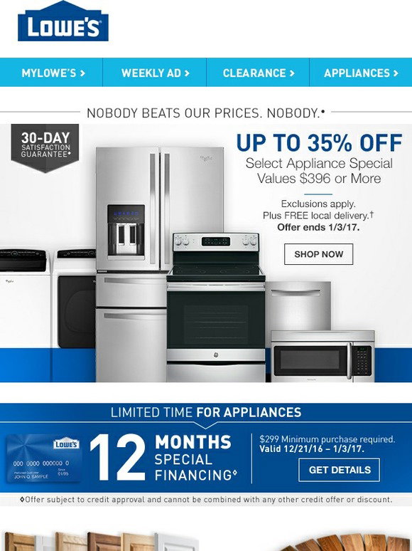 Lowes New Year, New Appliances Milled