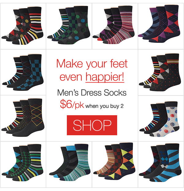 Buy more, Save more on Men's Dress Socks 