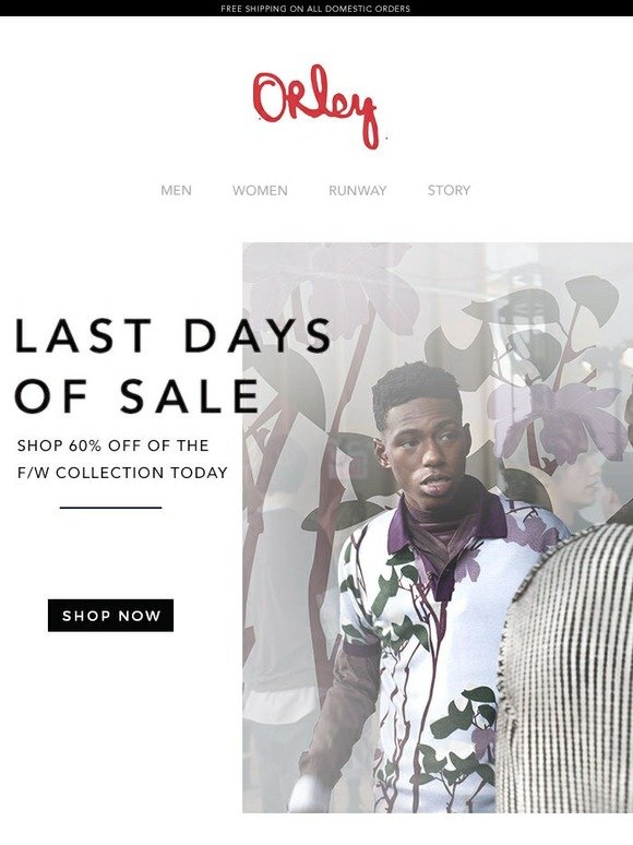 Last Days of Sale, Shop the Fall Collection at 60% Off