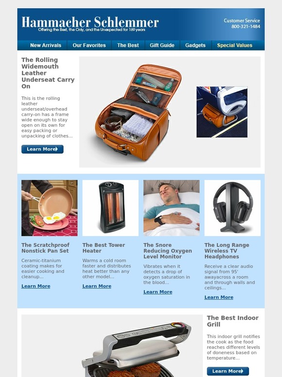 Hammacher Schlemmer The Rolling Widemouth Leather Underseat Carry On