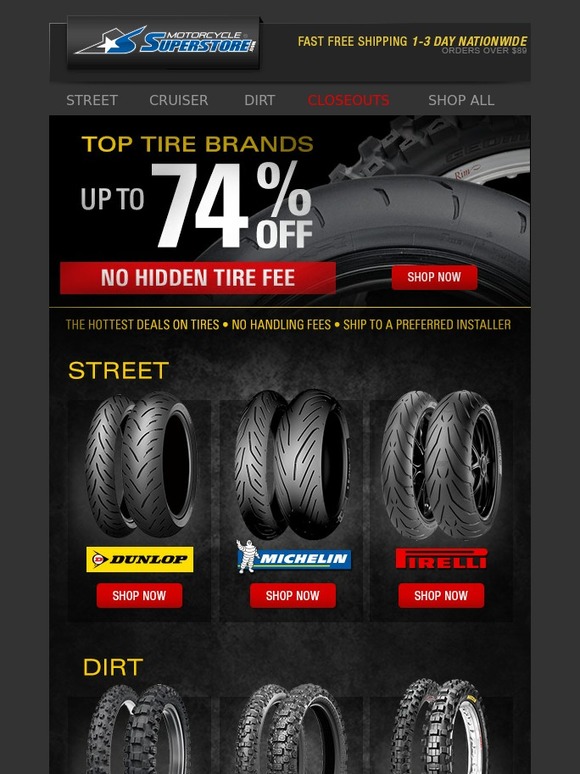 Motorcycle New Tires for Every Ride Up to 74 Off