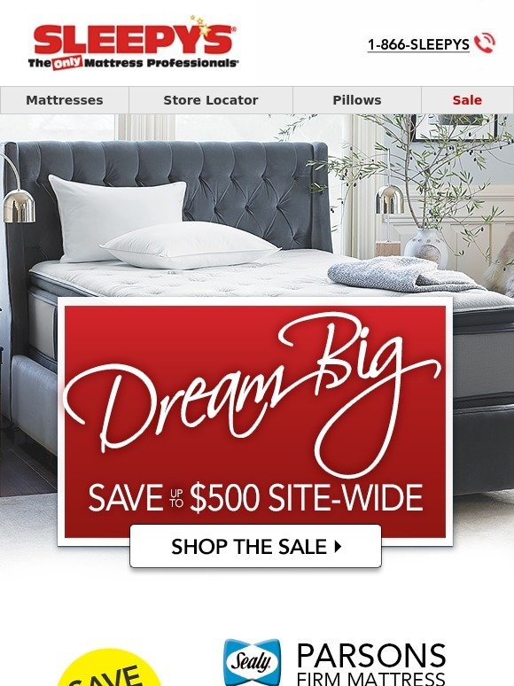 Dream Big Save up to $500 site-wide!