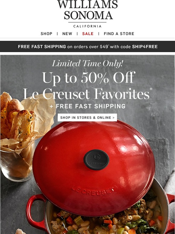 Pottery Barn Up to 50 Off LE CREUSET + NEW Colors for the New Year
