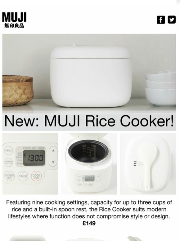 MUJI USA MUJI Rice Cooker Enjoy iconic design at home Milled