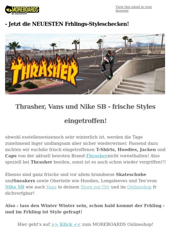  - das musst du sehen: Die neuen Spring Styles von ⚡ Thrasher ⚡ Nike SB ⚡ und ⚡ VANS ⚡ sind frisch eingetroffen!
