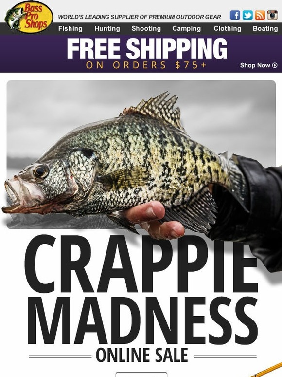 Bass Pro Shops Crappie Madness Online Sale Starts NOW! Milled