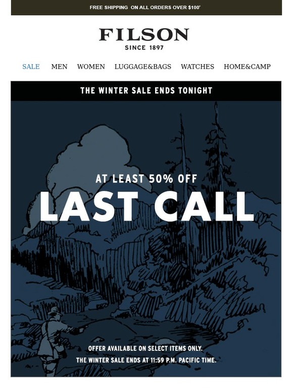 Filson Winter Sale Ends Tonight Milled