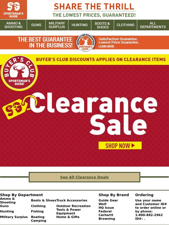 Sportsman's Guide Clearance Sale... New Markdowns Added! Milled