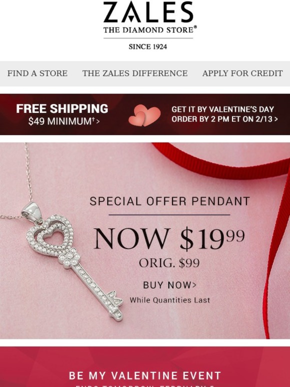 Zales deals pendant 19.99