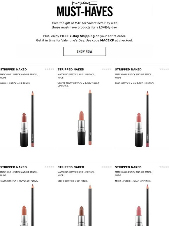 mac lip liners and matching lipsticks