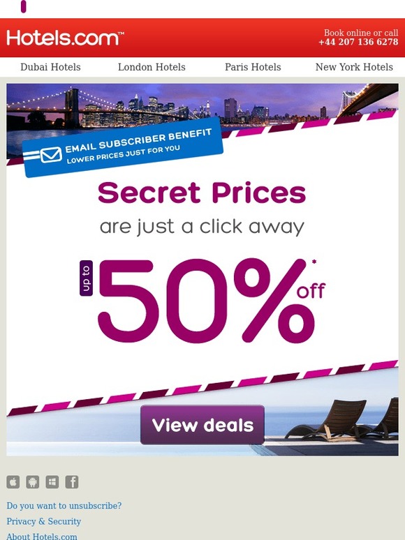 ☺ Congrats! You've been selected to access Secret Prices