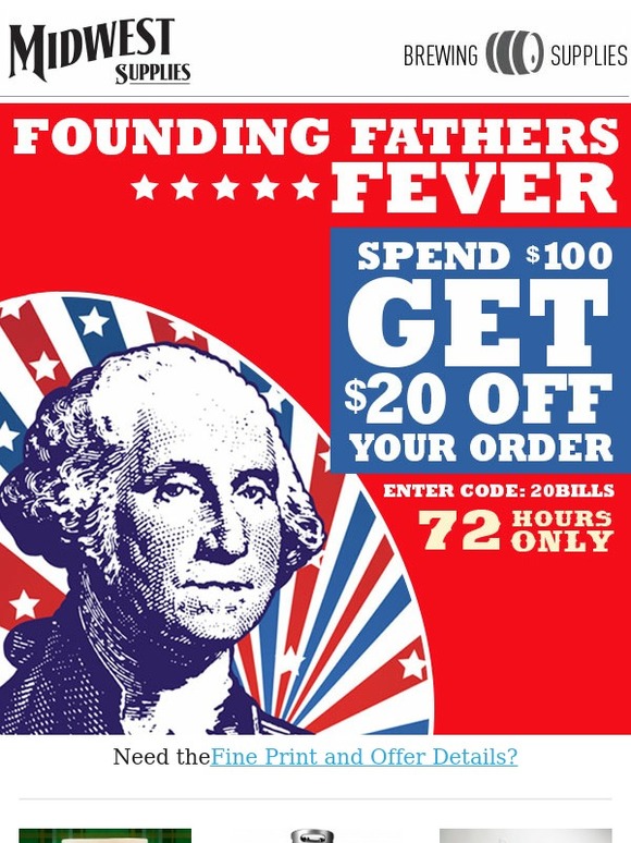 Midwest Supplies Wine Making & Homebrew Supplies Save 20 on Select Orders President's Day