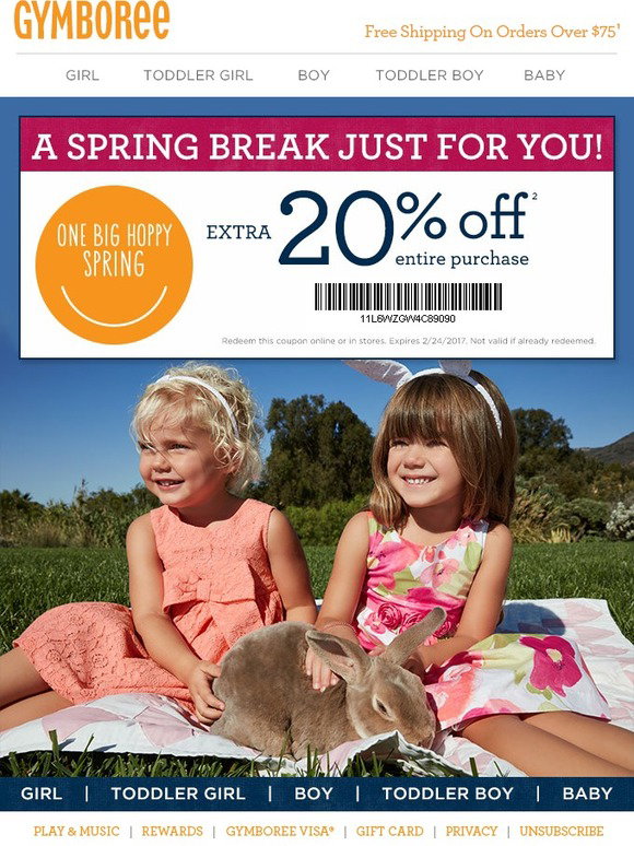 Gymboree: Just For You! Extra 20% Off Coupon | Milled