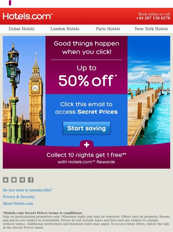 Secret Prices: email subscribers get lower prices